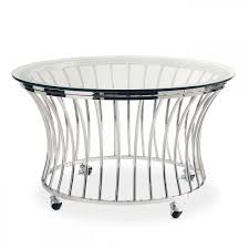 This table has a shelf underneath. Buy Nadine Chrome Cocktail Table Part Cem100 Badcock More