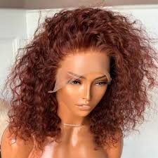 Dark Auburn Hair Color Short Curly Bob Closure Wigs -Yolissa Hair
