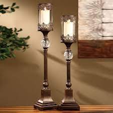 All glassware are originally hand made and cut in metric, we converted. Chavez Tall Hurricane Candleholder Set