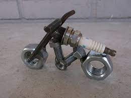 On Sale Motorcycle Spark Plug Motorcycle Recycled Metal Motorcycle Welding Art Projects Metal Art Welded Metal Art Projects