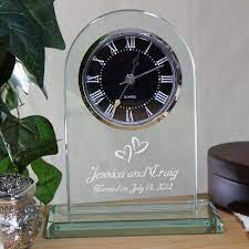 Engraved Wedding Glass Clocks Our Classic Engraved Glass Wedding Clock Is A Perfect Momentum For Any Newlywe Personalized Clocks Best Gifts For Couples Clock