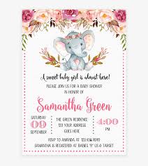 For us, the greatest reward is to see our printables in action and know that we're taking a small part in your special moments. Elephant Floral Boho Baby Shower Invitation Printable Make Baby A Headband Png Image Transparent Png Free Download On Seekpng
