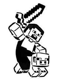 Download Stencil Minecraft Poisk V Google Kids Silhouette Minecraft Clipart Wall Stencil Template