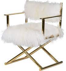 Made in the usa of imported materials. Mongolian Sheep Fur Director S Chair Gold Contemporary Armchairs And Accent Chairs By Gwg Outlet Houzz