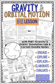 Gravity And Orbital Motion 5e Lesson With Phet Lab Earth Science Teacher Earth And Space Science Science Teaching Resources
