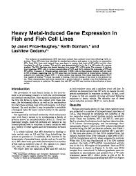 PDF) Heavy Metal-Induced Gene Expression in Fish and Fish Cell Lines