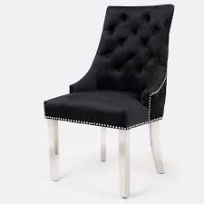 Belle fierté offers luxury back knocker dining chairs made to high standards. Camilla Black Velvet And Chrome Dining Chair With Lion Ring Knocker Picture Perfect Home