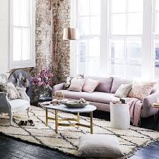 A Romantic Industrial Living Room With Pink Sofa Living Room Designs Home Asian Home Decor