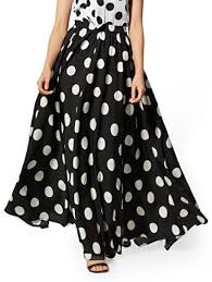 Black And White Polka Dot Maxi Skirt Black White Dot Print Maxi Skirt Printed Maxi Skirts Concert Dresses Skirts