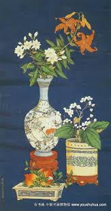 zou yigui 鄒一桂 清 邹一桂 郎世宁 清供四屏图 3 나비 디자인 그림 한국의 미술