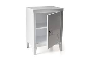 Small Metal Locker School Office Cupboard Industrial Bedside Side Table White In 2020 Metal Lockers Small Lockers Filing Cabinet Storage