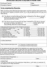 Return To Work Doctors Note Template Doctors Note Template Doctors Note Return To Work