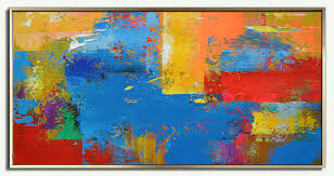Check spelling or type a new query. Original Horizontal Wall Art Abstract Art Canvas Painting Large Art Blue Yellow Red Orange Green Grey By Leo Pt504 199 00 Handmade Large Abstract Painting On Canvas