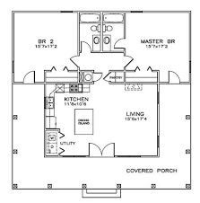 Southern Style House Plan 72317 With 2 Bed 2 Bath House Plans Southern House Plan Tiny House Floor Plans
