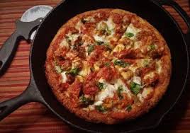 Keto Friendly Cast Iron Pizza Crust Tryketowith Me Recipe Cast Iron Pizza Low Carb Pizza Pizza Crust Recipe