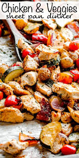 This Hearty Chicken And Vegetables Sheet Pan Dinner Is Covered In A Savory Red Wine Vineg Sheet Pan Dinners Sheet Pan Dinners Healthy Sheet Pan Dinners Chicken