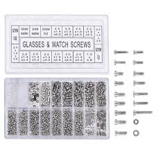 Yosoo Stainless Steel Screws Eyeglass Sunglass Screws Repair Kit Small Tiny Screws Nut Washer Assortment For Spectacles Watch 1000 Pcs