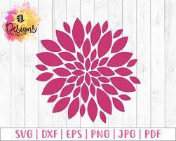 Dahlia Svg Flower Floral Svg File Dahlia Flower Etsy Lotus Flower Design Svg Dahlia Flower