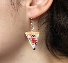 Polymer Clay Pizza Slice Earrings Etsy Etsy Earrings Funny Earrings Pizza Earrings