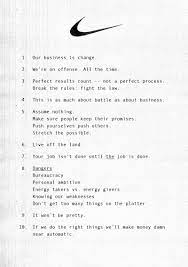 Nike Brand Principles Manifesto Manifesto Design Brand Manifesto Manifesto
