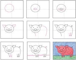 How to draw a pigwe draw animals. How To Draw A Pig Art Projects For Kids