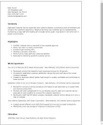 1 Customer Service Supervisor Resume Templates Try Them Now Myperfectresume