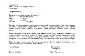 Dengan surat ini mengajukan permohonan pengunduran diri sebagai sekertaris, terhitung sejak tanggal 20 agustus 2018. 5 Contoh Surat Pengunduran Diri Dari Jabatan Novriadi