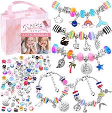 Charm bracelets will always be a classic trend. Amazon Com Bracelet Making Kit For Girls Flasoo 85pcs Charm Bracelets Kit With Beads Jewelry Charms Bracelets For Diy Craft Jewelry Gift For Teen Girls Clothing