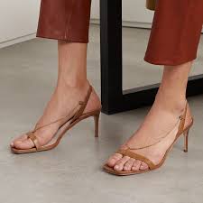 Porte Paire Chain Embellished Leather Slingback Sandals Spring Shoes Trending Shoes Minimal Shoes