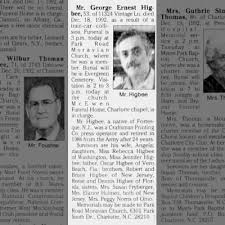 Obituary for George Ernest Higbee (Aged 53)