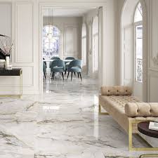 Helena glazed porcelain floor tiles in grey. High Gloss Floors