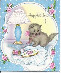151 Cartes Vintages B Anniversaires Vintage Birthday Cards Kittens Vintage Vintage Birthday