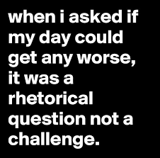 When I Asked If My Day Could Get Any Worse Rhetorical Question Quotes Rhetoric