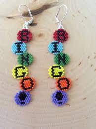 Seed Beaded Earrings Name Bingo Eye Catching Etsy Brick Stitch Earrings Bead Work Seed Bead Projects