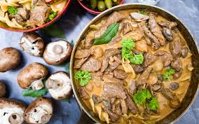 An easy beef stroganoff recipe with tender strips of beef and mushrooms cooked in sour cream and served over noodles. The Definitive Beef Stroganoff The Moscow Times
