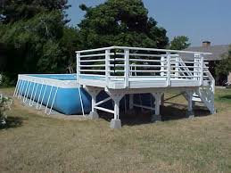 If you are looking for an entry level pool system you may look toward the yorkshire above ground pool models which are made of galvanized steel and are economically priced. Prefab Above Ground Pool Deck Kits Aluminum Novocom Top