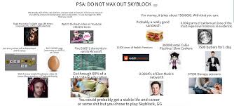 A spreadsheet with stats about minions. Psa Do Not Max Out Skyblock Last One Fr Hypixelskyblock