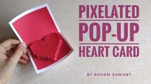 They are really minimal (which i love) and take about 20 minutes to make (that includes the card, insert and envelope). Pixelated Pop Up Heart Card Tutorial