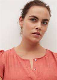 MANGO Belt Midi Dress in Coral Red