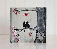 Rustic Personalized Gift For Him Or Her Wood Sign Love Bird Etsy Love Birds Painting Bird Painting Diy Tree Painting