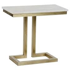 Noir Alonzo Modern Antique Brass White Quartz Side Table In 2020 Side Table Brass Side Table Bliss Home And Design