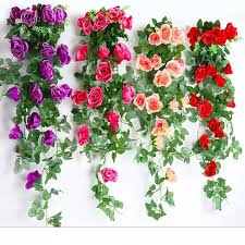 Home wall artificial flower decoration. 2 45m Silk Artificial Rose Hanging Flowers Decorative Ivy Vin Fake Flower Garland Office Hotel Home Wedding Party Diy Indoor Wall Decoration Shopee Philippines