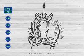 Download Unicorn Svg Unicorn Floral Unicorn Head With Flower Svg 711575 Cut Files Design Bundles