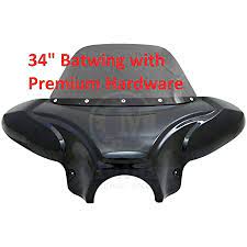 Amazon Com 34 Mutazu Universal Vivid Black Front Fairing Batwing With Tinted Windshield For Cruisers W Premium Hardware Ws 1 Vb Premium Automotive