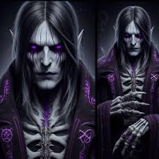 Name**: Kael Morvane **Alias**: The Pale Reaper **Age**: 36 **Height**:  6'3" **Build**: Gaunt and wiry, with a skeletal frame that adds to his  deathly appearance. **Appearance**: Kael's ashen-gray skin and hollow cheeks