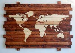 Wood Wall Art Large Maps Bedroom Wall Art Wall Decor Living Etsy In 2021 Large Wood Wall Art Rustic Wall Art Staining Wood