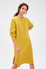 Trendyol Yellow Sim Detayli Sweater Dress Twoaw20el0039 Https Tobuyagain Com Blog Trendyol Yellow Sim Detayli Swe In 2020 Women Pullover Sweater Dress Casual Stripes