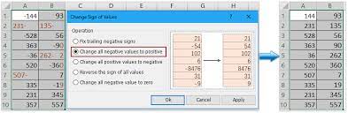 Some examples of uses of negative numbers in everyday life are calculating the price paid for a service or determining the amount of weight lost. How To Change Negative Numbers To Positive In Excel