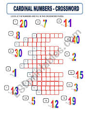 Just click on a link to open a printable pdf version of the desired worksheet. Cardinal Numbers Crossword Esl Worksheet By Macomabi