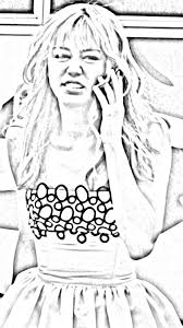 Coloring page alluring line games disney channel game jammin. Hannah Montana Miley Cyrus 16 Coloring Page